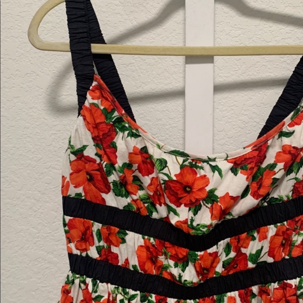Maeve Ditali Red Floral Black Trim Tank Top - Picture 5 of 13